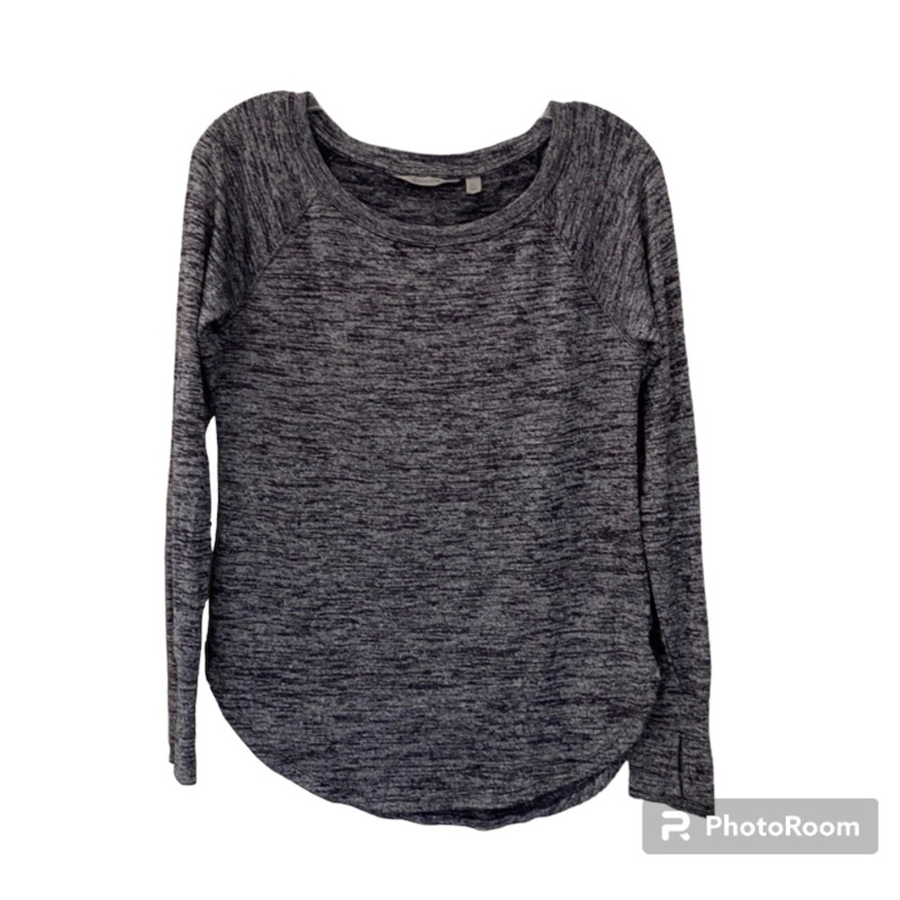 Athleta Grays & White Long Sleeve Top With Thumbholes Size XS